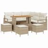 vidaXL Tr&auml;dg&aring;rdsoffset 9 st 8-Antal sittplatser Beige och gr&auml;ddf&auml;rgad