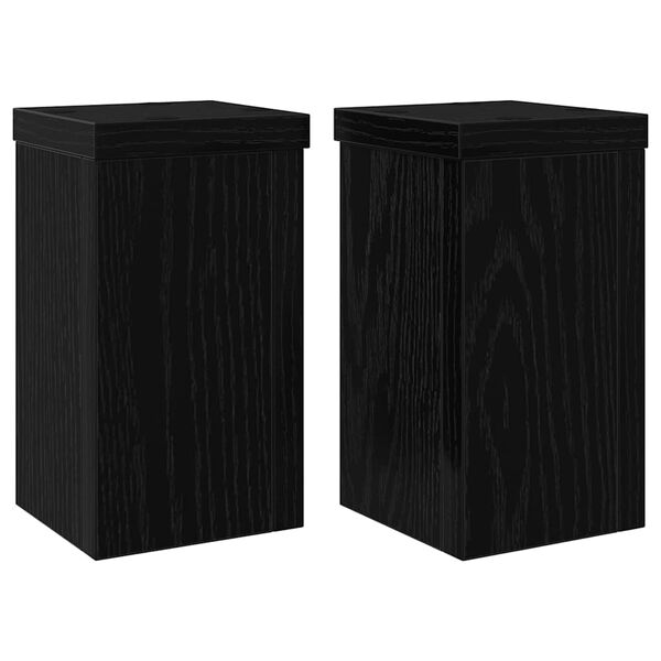 vidaXL Växtställ 2 pcs Svart Ek 10 x 10 x 18 cm Konstruerat trä