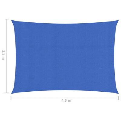 vidaXL Solsegel 160 g/m² blå 2,5x4,5 m HDPE