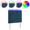 vidaXL S&auml;nggavel LED m&ouml;rkbl&aring; 100x5x118/128 cm sammet