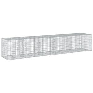 vidaXL Gabionkorg med skydd 550x100x100 cm galvaniserat j&auml;rn