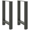 vidaXL Matbordsben antracit 2 st 60x(72-73) cm st&aring;l