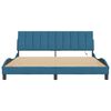 vidaXL Bed Frame with LED without Mattress "Hanko" Blue 180x200 cm Velvet