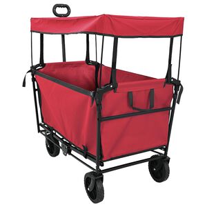 vidaXL Hopf&auml;llbar shoppingvagn med bromsar R&ouml;d 105 x 56,5 x 116 cm