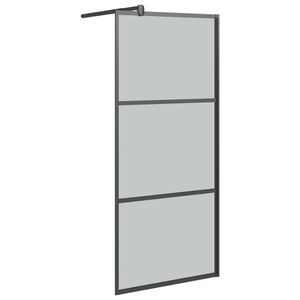 vidaXL Duschvägg 80x195cm cm mörkt ESG-glas svart