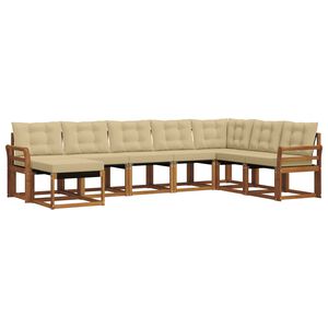 vidaXL Utomhussoffset med kudde 8 pcs Naturlig och Beige