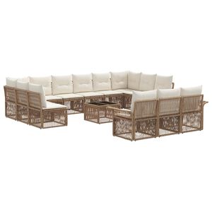 vidaXL Tr&auml;dg&aring;rdsoffset 14 pcs Beige konstrotting