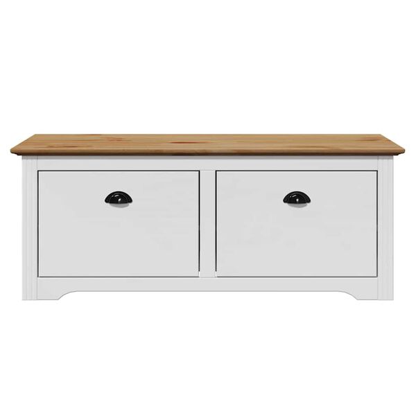 vidaXL Hallbänk BODO vit och brun 114x40x45 cm