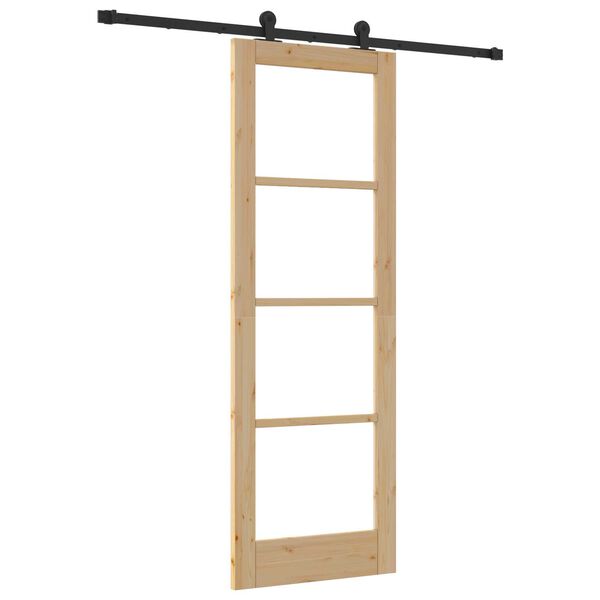 vidaXL Skjutdörr ORKDAL Naturlig och svart 73,5 x 211 cm