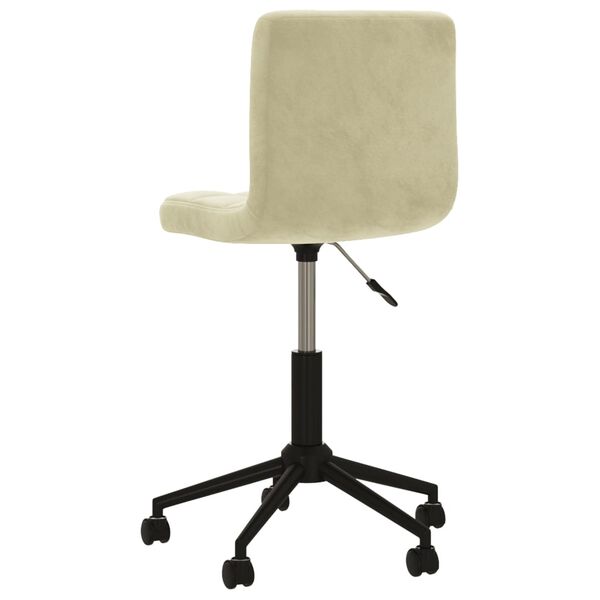 vidaXL Snurrbara matstolar 6 st gräddvit sammet