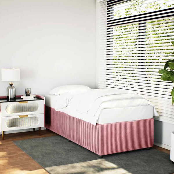 vidaXL S&auml;ngram rosa 90x190 cm sammet
