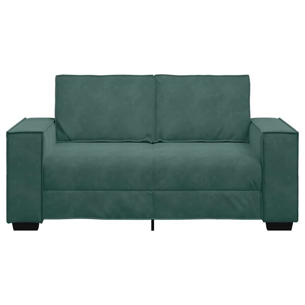 vidaXL Soffa 2-sits mörkgrön 120 cm sammet