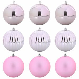 vidaXL Julkulor Set XL 9 st Rosa &Oslash; 15 cm Plast