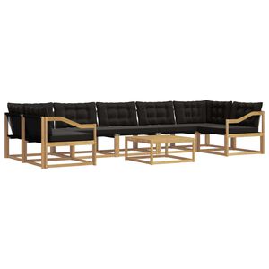vidaXL Utomhussoffset 8 pcs Vit och svart 79 x 79 x 37 cm