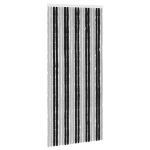 vidaXL Insektsgardin Chenille Gr&aring; och svart 90 x 200 cm 100% PP