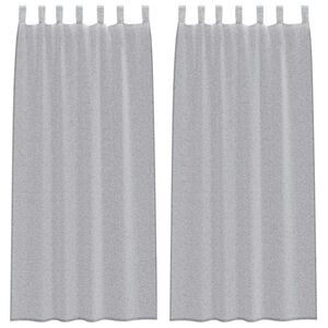 vidaXL Voile Gardin med gardiner 2 pcs Mörkgrå 225 x 140 cm Polyester
