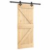 vidaXL Skjutd&ouml;rr Naturlig och svart 85 x 210 cm Massiv furutr&auml;d&ouml;rr
