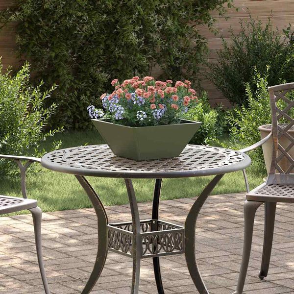 vidaXL Trädgårdsplanterare Olivgrön 35 x 35 x 15 cm Kallvalsat stål