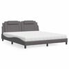 vidaXL Bed "Viana" with Mattress Grey 180x200 cm Faux Leather