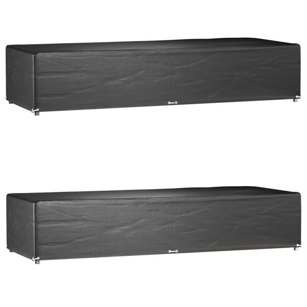 vidaXL Överdrag för solsäng 2st 12 öljetter 205x75x40 cm polyeten