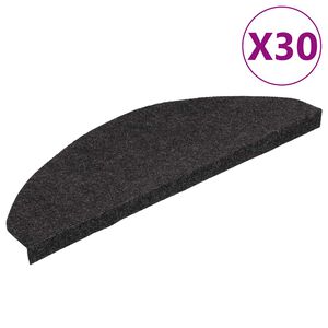vidaXL Trappmattor sj&auml;lvh&auml;ftande 30 st svart 65x22,5x3,5 cm