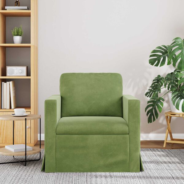 vidaXL Soffa Ljusgr&ouml;n