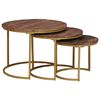 vidaXL Nesting Kaffe Bord 3 st M&ouml;rkbrun 60 x 60 x 45 cm