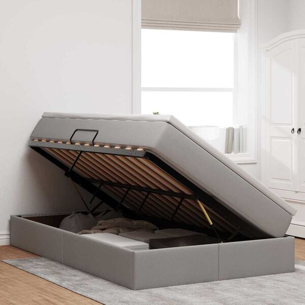 vidaXL F&ouml;rvaringss&auml;ng med madrass Taupe 120 x 200 cm Polyester