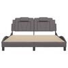 vidaXL Bed Frame "Viana" with LED without Mattress Grey 160x200 cm