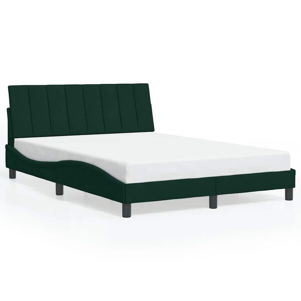 vidaXL Bed Frame without Mattress "Hanko" Dark Green 140x200 cm Velvet
