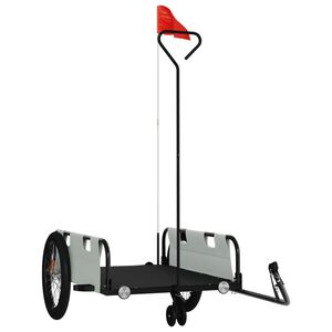 vidaXL Cykelvagn gr&aring; och svart oxfordtyg och j&auml;rn
