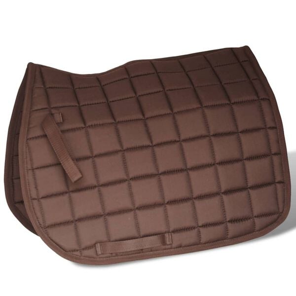 H&auml;stsadel set 17,5" brunt riktigt l&auml;der 18 cm 5-i-1