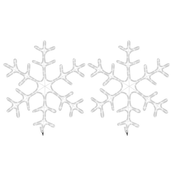 vidaXL Sn&ouml;flinga ljusslinga med LED 2 st varmvit 59x59 cm