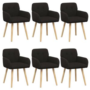 vidaXL Matstolar 6 st Boucl&eacute; Svart 59 x 57 x 85 cm