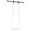 vidaXL Skjutd&ouml;rr Vit 73,5 x 211 cm Massivt talltr&auml; och glas