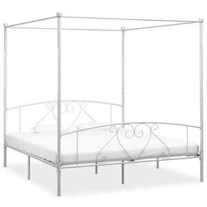 vidaXL S&auml;nghimmel utan madrass vit 180x200 cm metall