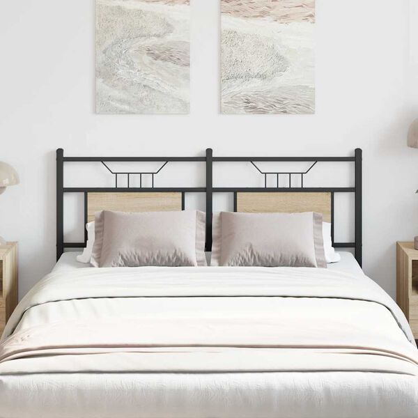 vidaXL S&auml;nggavel Sonoma ek 137 cm konstruerat tr&auml; och st&aring;l