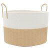 vidaXL F&ouml;rvaringskorg beige och vit &Oslash;51x33 cm bomull