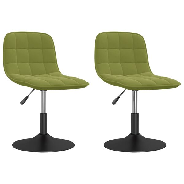 vidaXL Snurrbara matstolar 2 st ljusgr&ouml;n sammet
