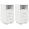 vidaXL S&auml;ngbord 2 st med 2 l&aring;dor vit 36x36x68 cm