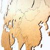 MiMi Innovations V&auml;ggdekoration v&auml;rldskarta tr&auml; Luxury brun 130x78 cm