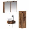 vidaXL Badrumssk&aring;psset 4 pcs Gammalt tr&auml; 43 x 16 x 62,5 cm