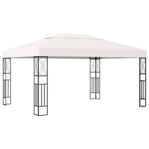 vidaXL Paviljong 3x4 m gr&auml;ddvit tyg