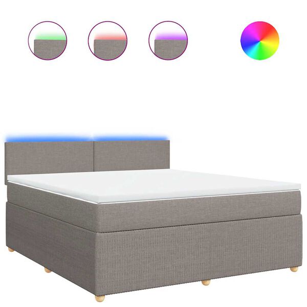 vidaXL Rams&auml;ng med madrass taupe 180x200 cm tyg