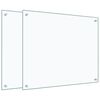vidaXL St&auml;nkskydd 2 st transparent 70x60 cm h&auml;rdat glas