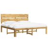 vidaXL Dubbel s&auml;ngram med huvudgavel ROSTOCK Vit 200 x 200 cm