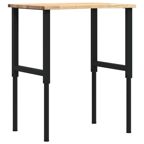 vidaXL Arbetsbänk 80x60x(71,5-98) cm massiv ek