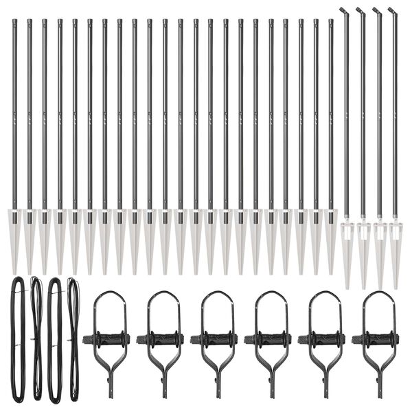 vidaXL Stängselstolpe Övrigt 26 pcs Grå 3,2 x 3,2 x 140 cm Stål