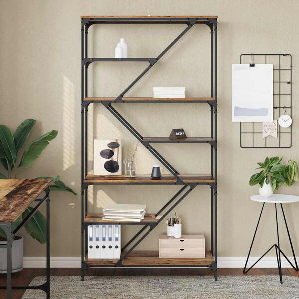 vidaXL Hyllsystem Gammalt tr&auml; 91 x 36 x 176 cm Konstruerat tr&auml;