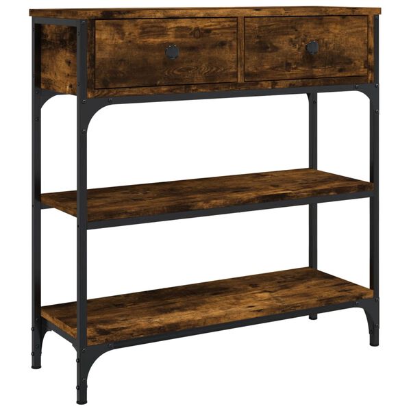 vidaXL Avlastningsbord rökfärgad ek 72,5x25x75 cm konstruerat trä